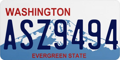 WA license plate ASZ9494