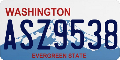 WA license plate ASZ9538