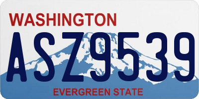 WA license plate ASZ9539