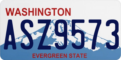 WA license plate ASZ9573