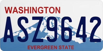 WA license plate ASZ9642
