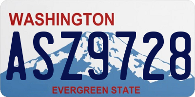 WA license plate ASZ9728