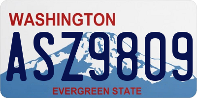 WA license plate ASZ9809