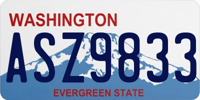 WA license plate ASZ9833