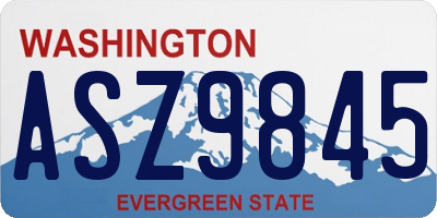 WA license plate ASZ9845