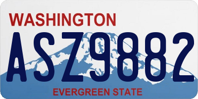 WA license plate ASZ9882