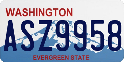 WA license plate ASZ9958