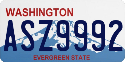 WA license plate ASZ9992