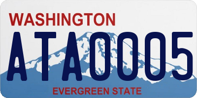 WA license plate ATA0005