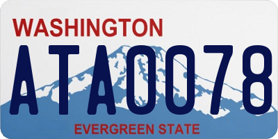 WA license plate ATA0078