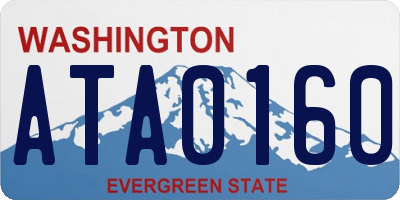 WA license plate ATA0160