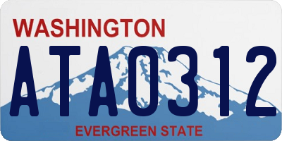 WA license plate ATA0312