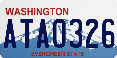WA license plate ATA0326