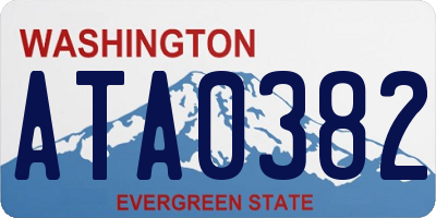 WA license plate ATA0382