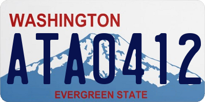 WA license plate ATA0412