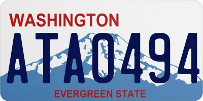 WA license plate ATA0494