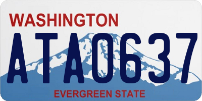 WA license plate ATA0637