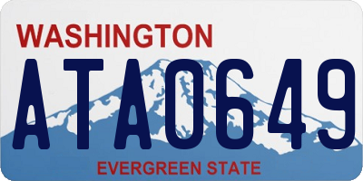 WA license plate ATA0649