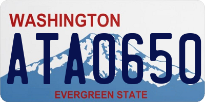 WA license plate ATA0650