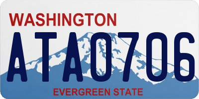 WA license plate ATA0706