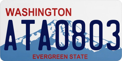 WA license plate ATA0803