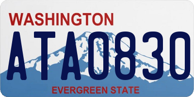 WA license plate ATA0830