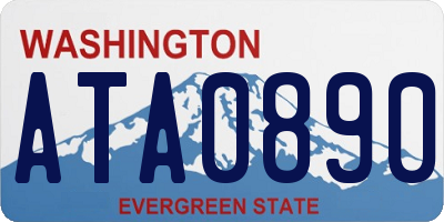 WA license plate ATA0890