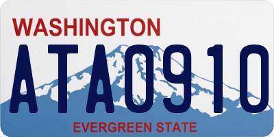 WA license plate ATA0910