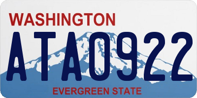 WA license plate ATA0922