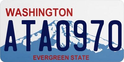 WA license plate ATA0970