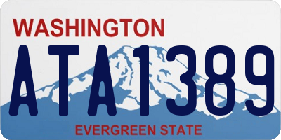 WA license plate ATA1389