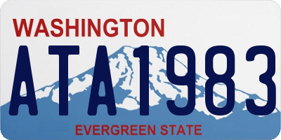 WA license plate ATA1983