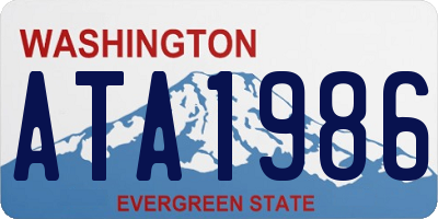 WA license plate ATA1986