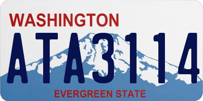WA license plate ATA3114