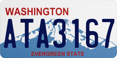 WA license plate ATA3167