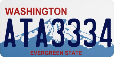 WA license plate ATA3334