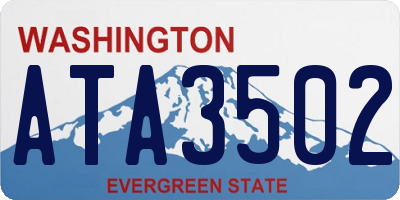 WA license plate ATA3502