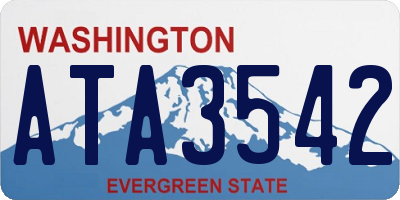 WA license plate ATA3542