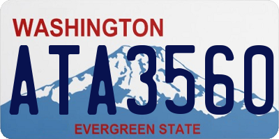 WA license plate ATA3560