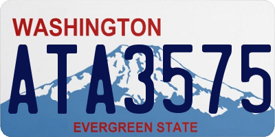 WA license plate ATA3575