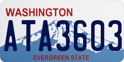 WA license plate ATA3603