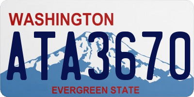 WA license plate ATA3670