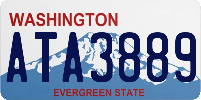WA license plate ATA3889