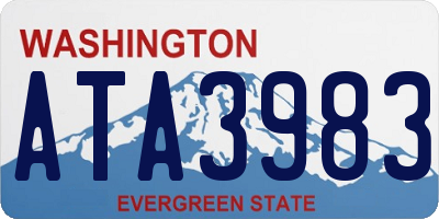 WA license plate ATA3983