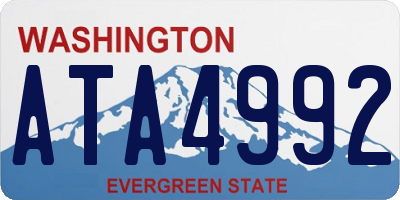 WA license plate ATA4992