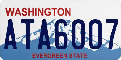 WA license plate ATA6007