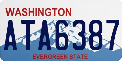 WA license plate ATA6387