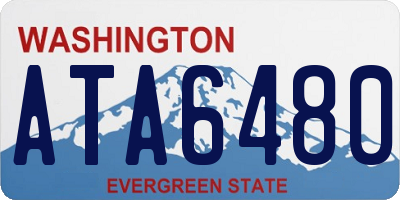 WA license plate ATA6480