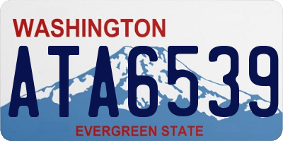 WA license plate ATA6539