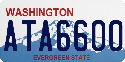 WA license plate ATA6600
